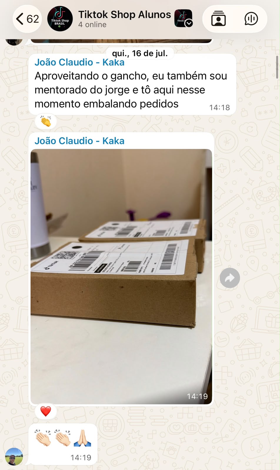 Depoimento de aluno