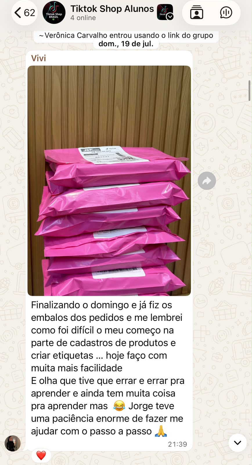Depoimento de aluna
